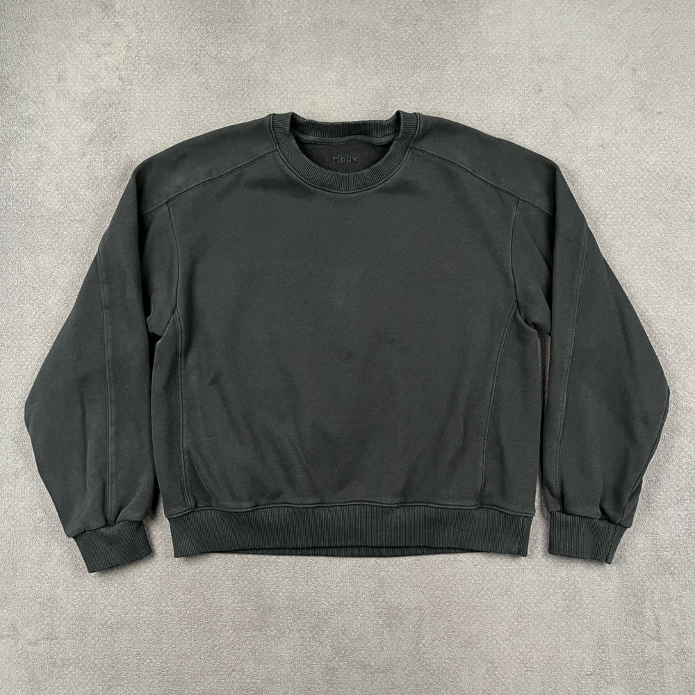 Vuori Sweatshirt Women XS Black VW2068 Pleated Back Long Sleeve Crew Neck